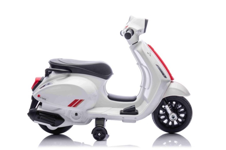 Каталка скутер Vespa білий на акумулятор - оригінальна ліцензія, 6 В, 18 міс.+ — фото 2