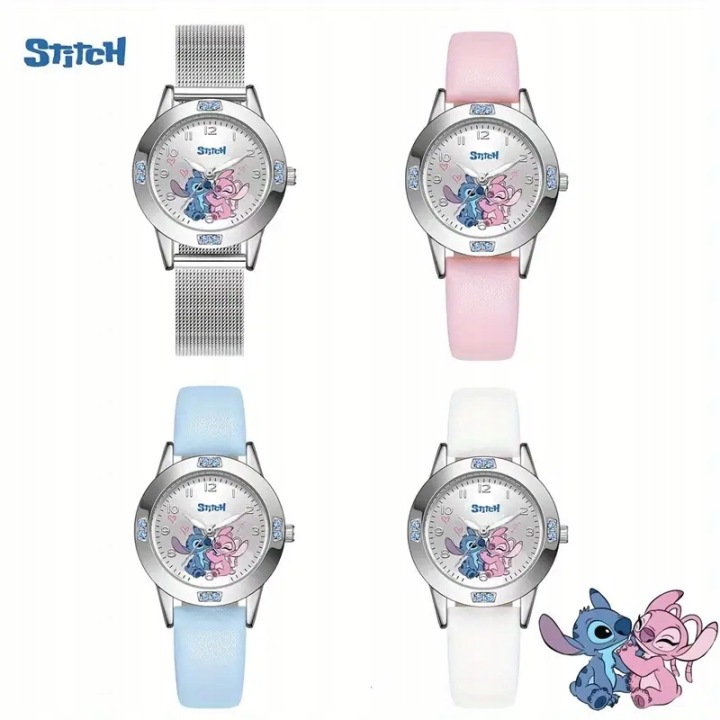 Годинник Stich Lilo і STITCH для дітей Стрілочний зі стразами Білий — фото 6