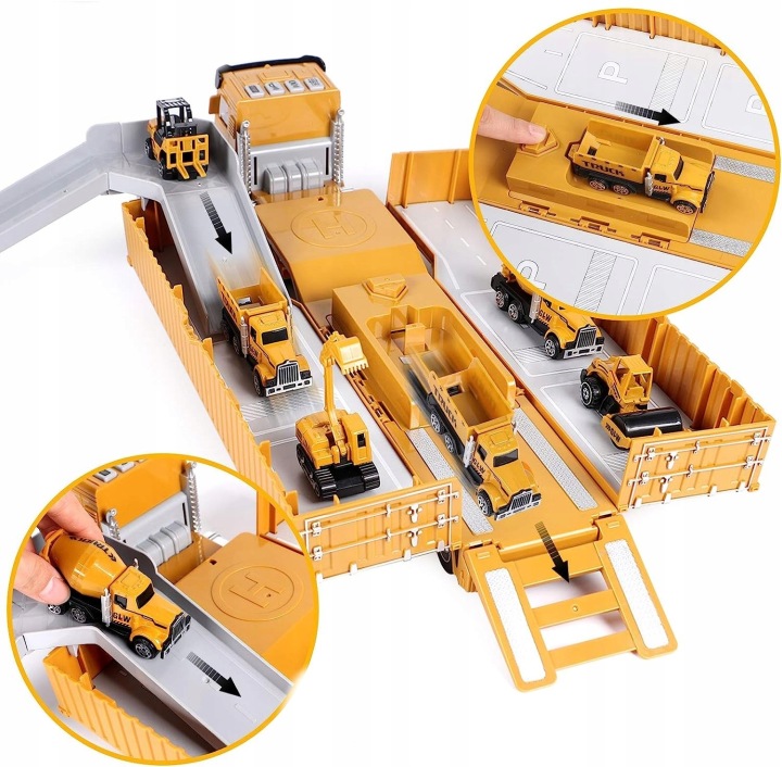 Автомобіль великий набір фура евакуатор машинки авто вантажівка світиться пускова установка — фото 7