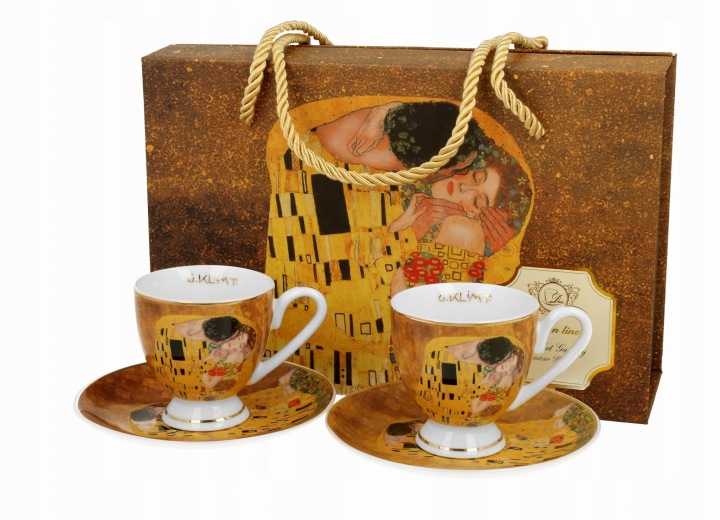 Duo.2 Šálky na espresso Kiss Classic Klimt Golden Line