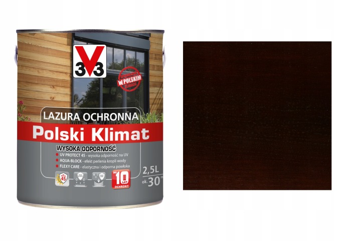 Lazura V33 Polský Klima 10 let Tmavý ořech 2,5L