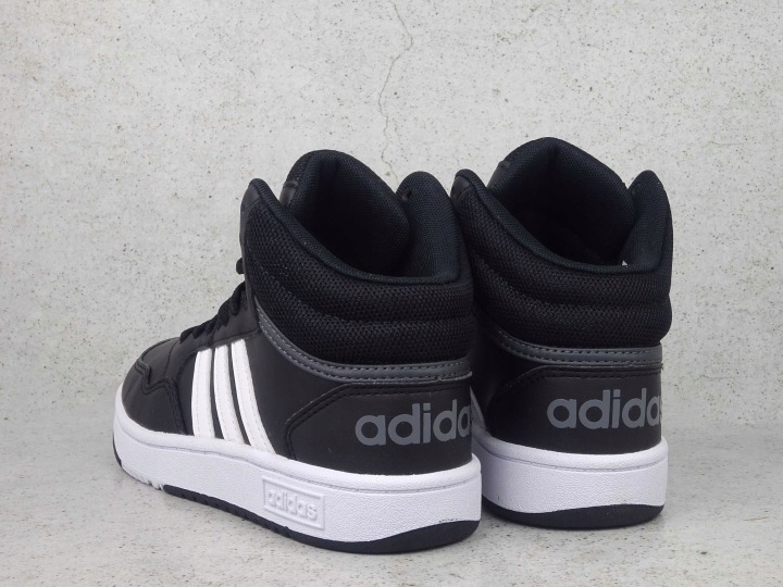 Кросівки ADIDAS HOOPS MID шкіряні чорні зручні GW0402 — фото 7