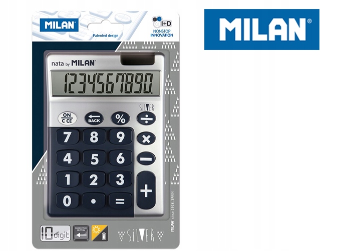 Калькулятор 10 поз. Сріблястий MILAN