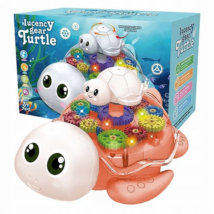 INTERACTIVE TORTOISE GLOWING DRIVING MUSICAL SENSORY TURTLE WITH SOUND