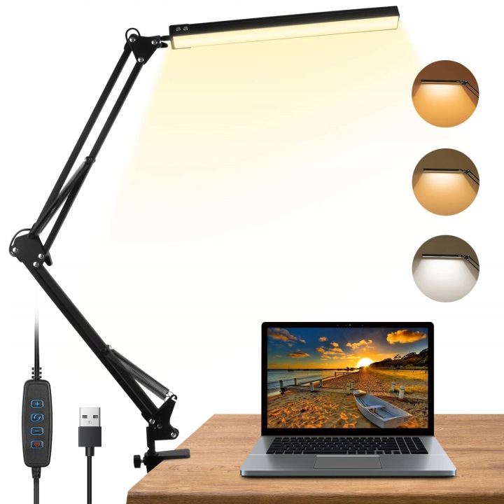 10W Led stolní lampa na školní stůl Noční Lampa Kreslící, nastavitelná