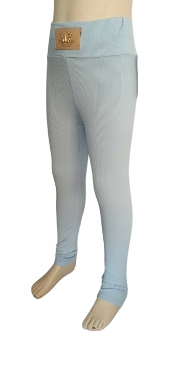 Legginsy prążkowane dziewczęce z wysokim stanem cienkie — zdjęcie 7