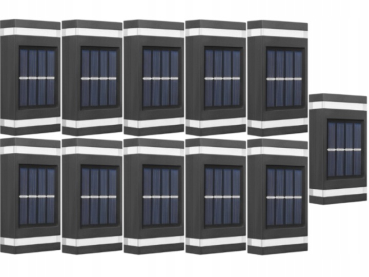 11x Nástěnná lampa Fasádní solární Led lampa na balkon Terasa Snímač soumraku