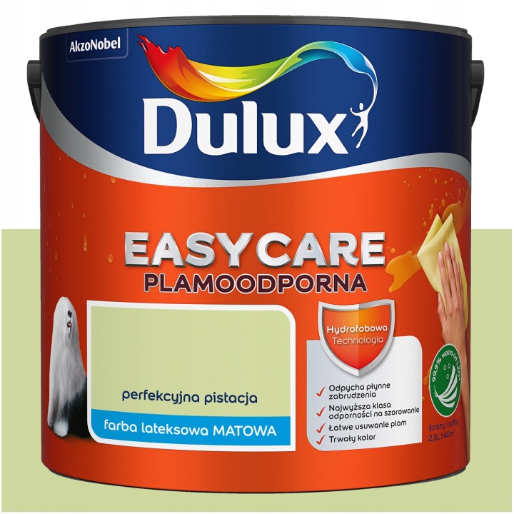 Barva na stěny stropu Dulux Easycare Dokonalá pistácie 2,5L