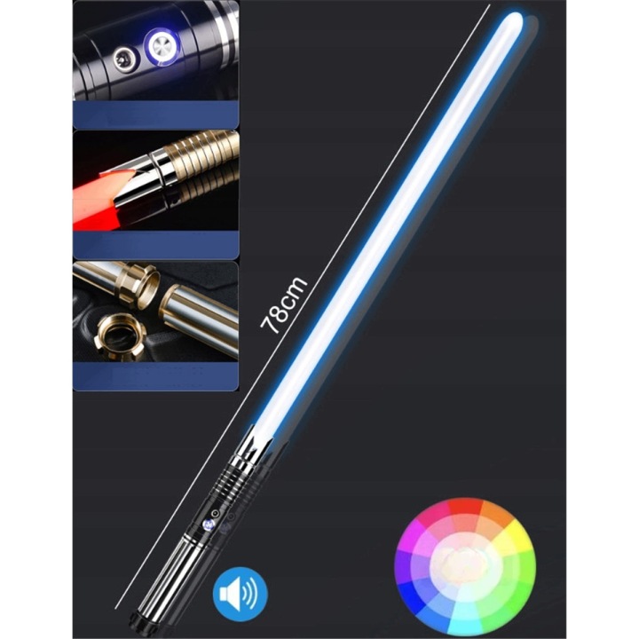 Меч світловий світний зі звук STAR WARS іграшковий RGB 16 кол. метал меч — фото 8
