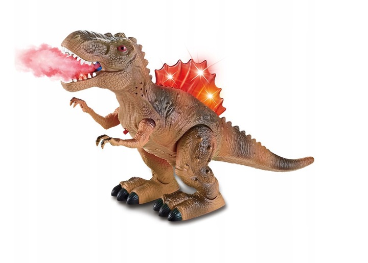 DINOSAUR STEAM YAWNING FOR CHILDREN FLAME SPRAY T-REX WALKS LED SOUND