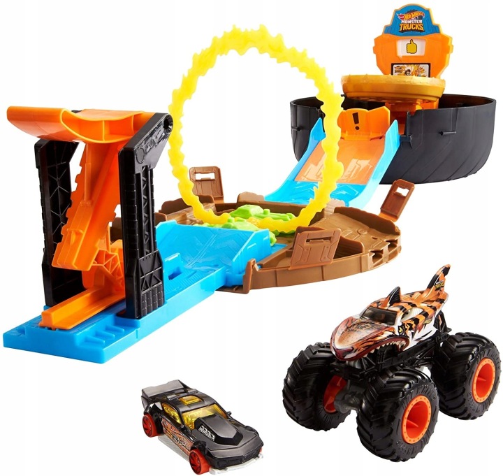 HOT WHEELS MONSTER TRUCK трюкова арена 2 машинки — фото 3
