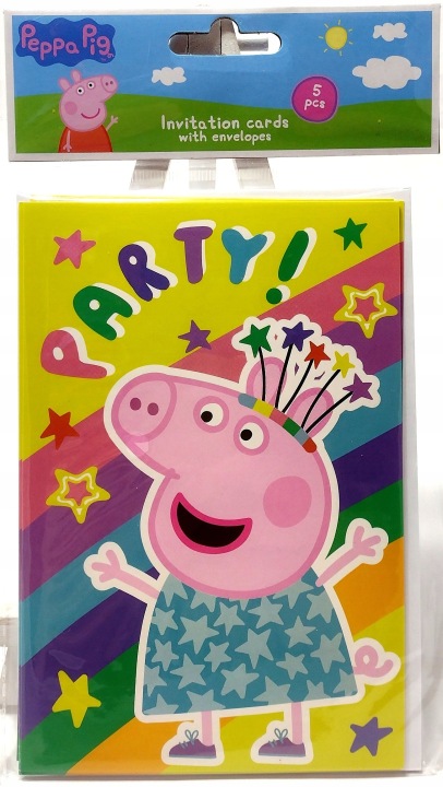 Запрошення на день народження з конвертами Свинка Peppa