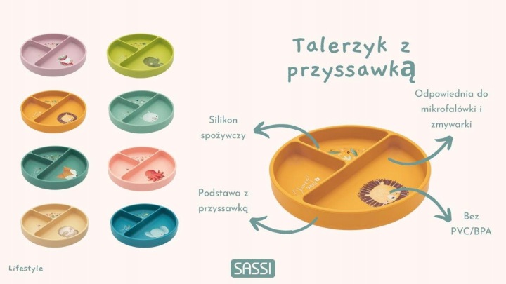 SASSITalerz силіконовий з присоскою З Відділеннями Лев — фото 3