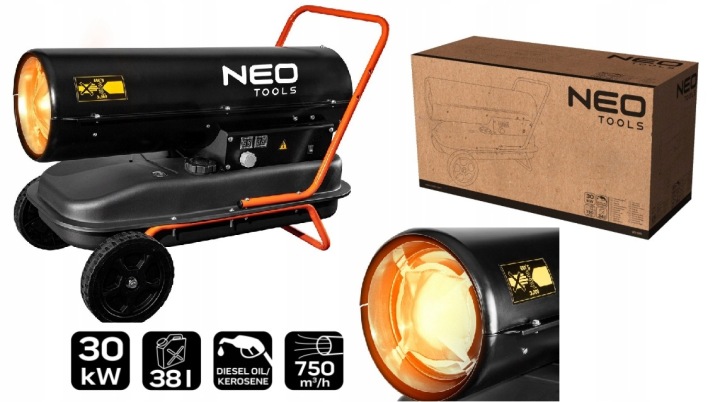 Neo Tools Naftové Topidlo 30KW Nádrž 38L Kolečka 90-081
