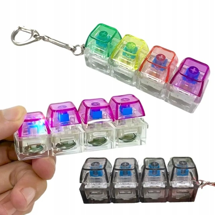 Брелок з клавіатурою LED Фіджет-іграшки Crystal Клікер Іграшка сенсорна на — фото 2