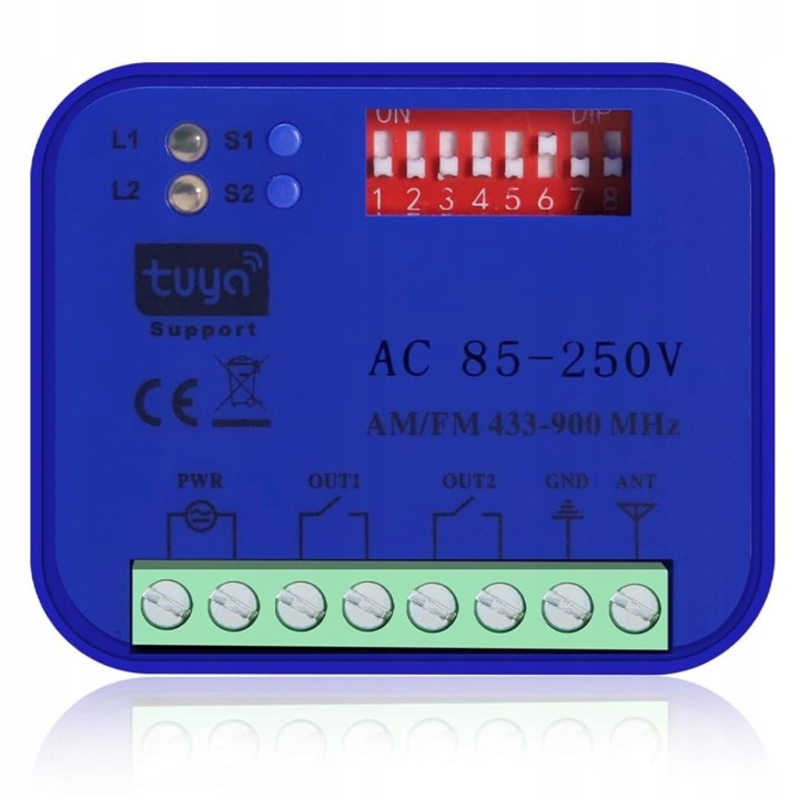 Univerzální Radiopřijímač Pro Bránu Tuya WiFi Rf 433-900 Mhz