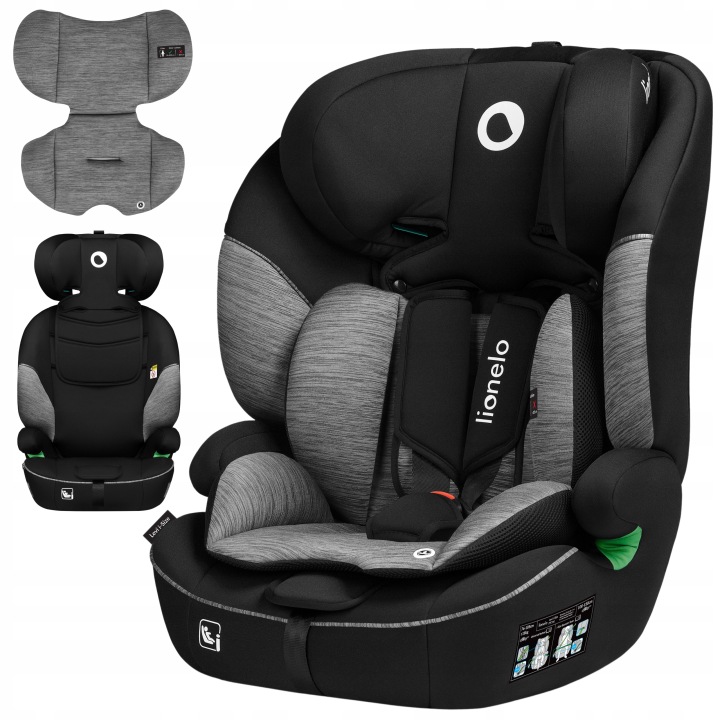 Автокрісло 76-150 см Широкі Сидіння 9-36 кг Lionelo LEVI I-SIZE