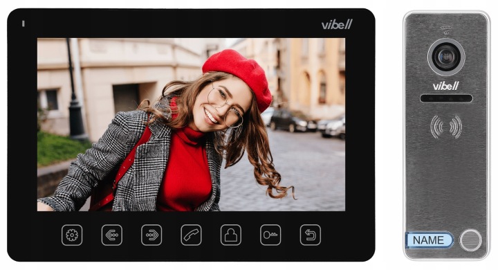 Videozvonek Vibell OR-VID-EX-1057/B, Noveo LCD 7", Osd menu, ovládání brány