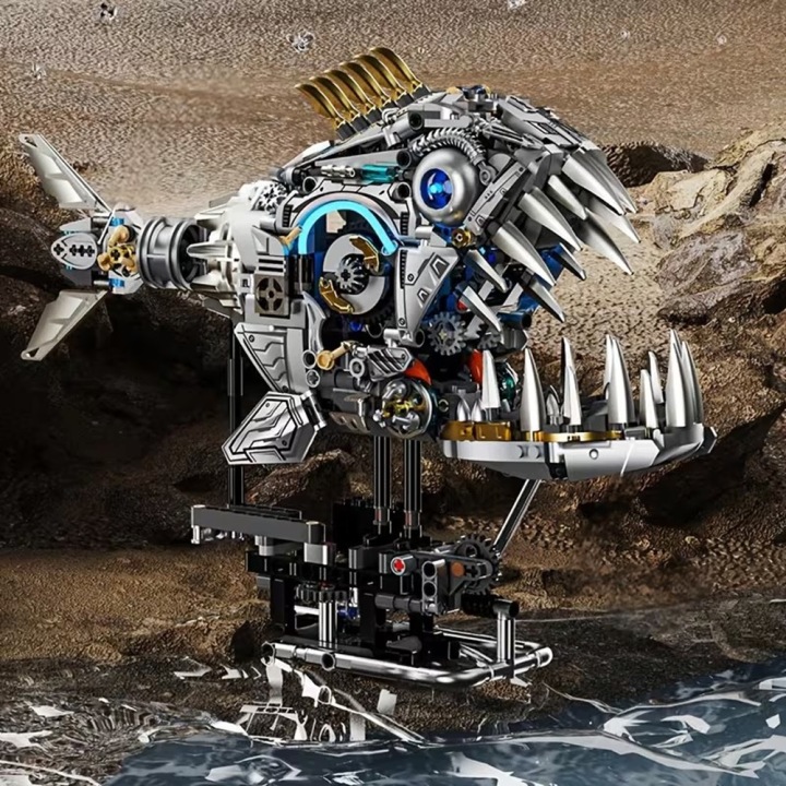 Zestaw klocków „Mechaniczna Piranha”, Іграшка STEM, Декорація, Подарунок — фото 3