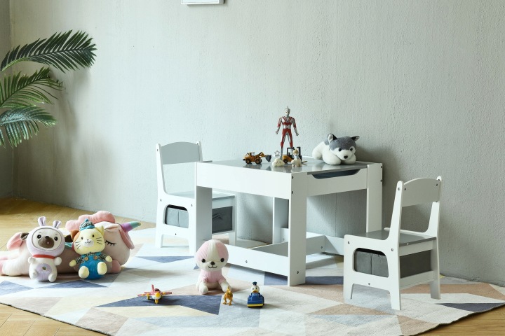 Меблі для дітей набір дерев'яний стіл + 2 стільця ECOTOYS — фото 9