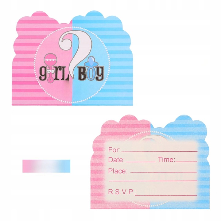 32 шт. листівки для запрошень на GENDER REVEAL вечірка — фото 4
