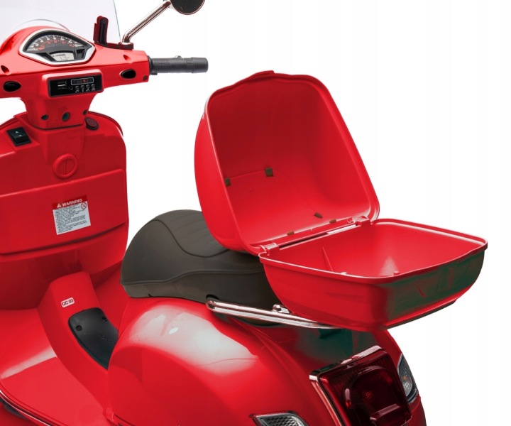 Мотоцикл на акумуляторі для дітей електричний Vespa GTS Супер Червоний Milly Mally — фото 9