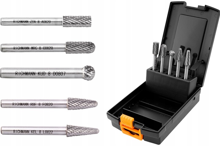 Sada stopkových fréz Hm 5ks 6 mm slinutý karbid pro ocel, kov