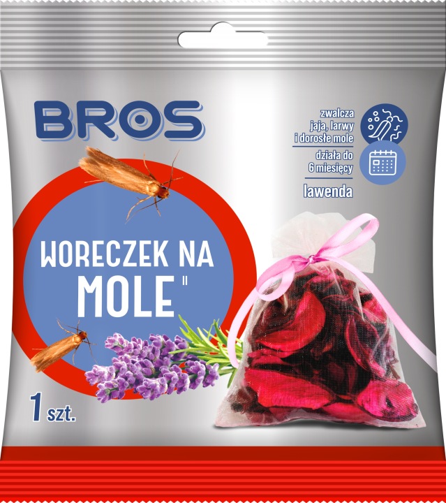 BROS мішечок на кріт одежні для шафи гардероба лавандовий 1 шт.