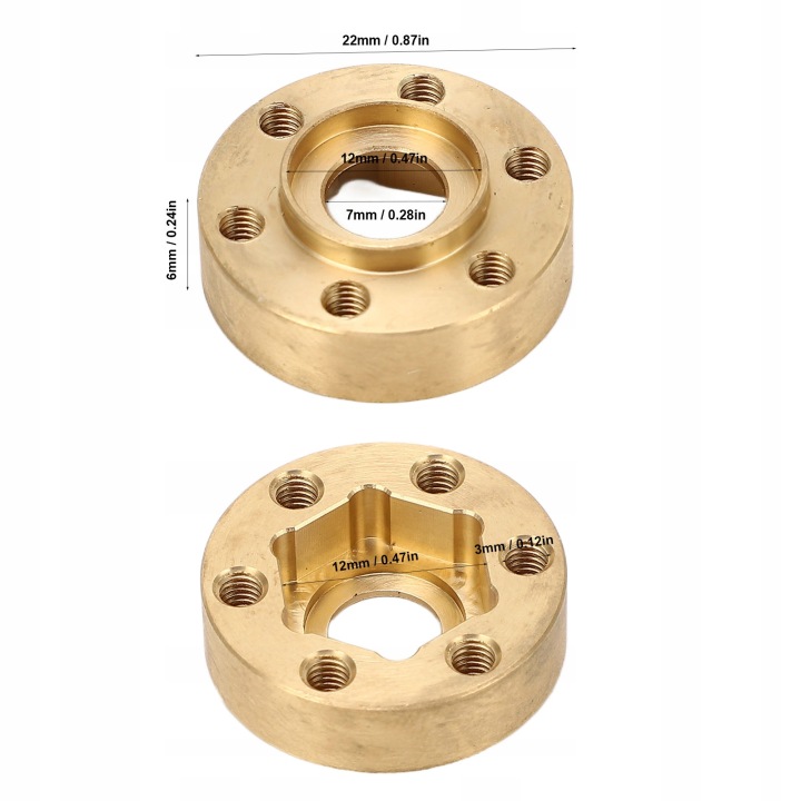4 шт. RC Wheel HEX Адаптер 1,9 2.2 дюйми стійкі до доповнення KQ — фото 5