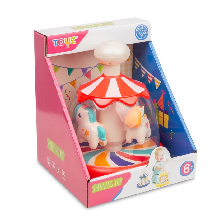 Іграшка розвивальна традиційний Дзиґа поні червоний для дітей Toyz — фото 6