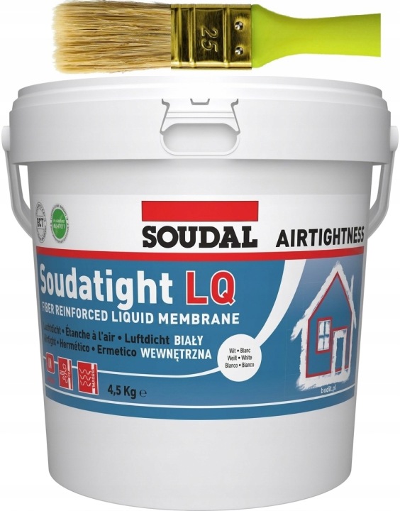 Soudal Soudatight Lq membrána Bílá 4,5 kg Štětec