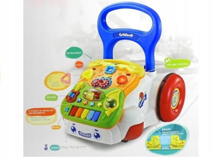 Ходунки Каталка для дитини Lean Toys 3073 Музична Відстібна Панель від 18 м CE — фото 3