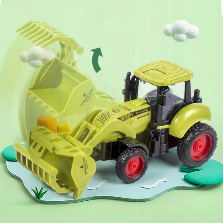 Трактор Іграшка Фермер Truck Farm Транспортний засіб Toy Farm Механізми Toy Затискач вилковий навантажувач — фото 5