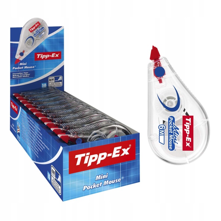 Tipp-Ex Міні Pocket Mouse - стрічка коригувальна надстійкий, набір 6 шт. (вживаний)