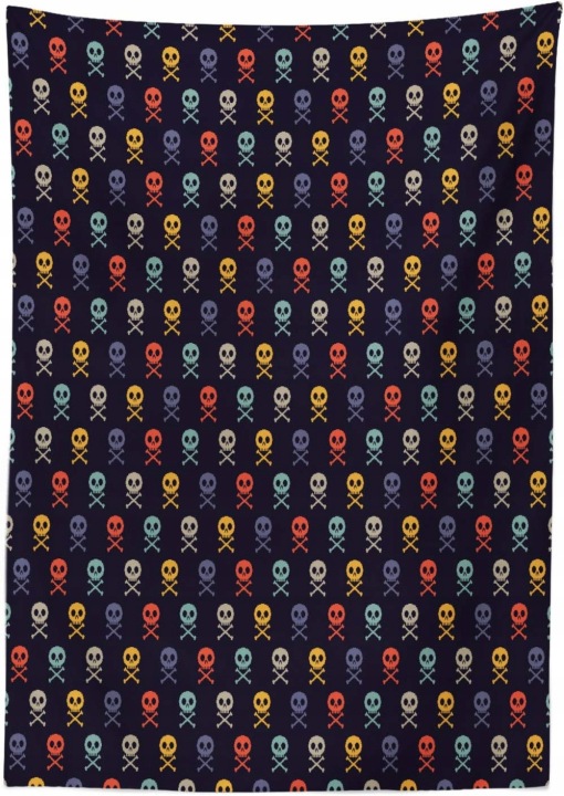 Krásný Ubrus Běhoun Abakuhaus Lebky Pixel 140 x 200 cm