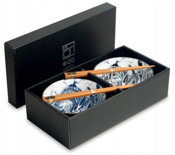 Japonská porcelánová sada misek Dragon Draci, 4 prvky Edo Japan