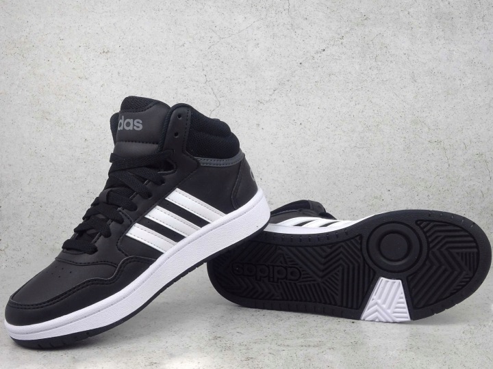 Кросівки ADIDAS HOOPS MID шкіряні чорні зручні GW0402 — фото 6