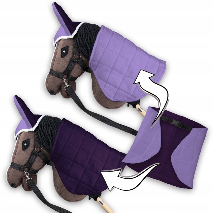 Набір SKIPPI - HOBBY HORSE GNIADY - попона і навушники - вересковий і слива — фото 4