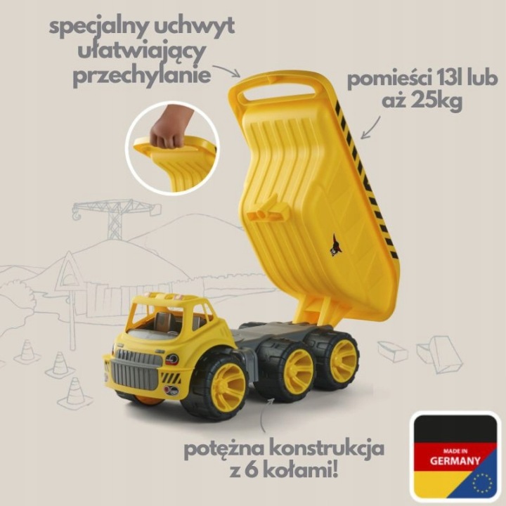 WYWROTKA GIGANT AUTO CIĘŻARÓWKA SAMOCHÓD DUŻA PIASKU MEGA POWER WORKER BIG Model PowerWorker