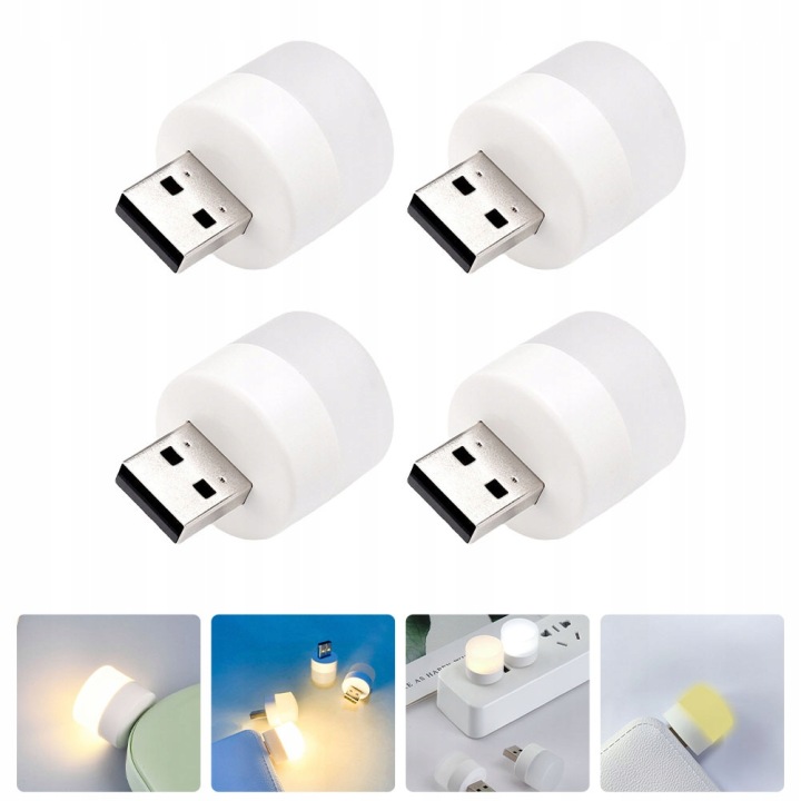 4 шт. простий білий нічник на письмовий стіл з USB — фото 7