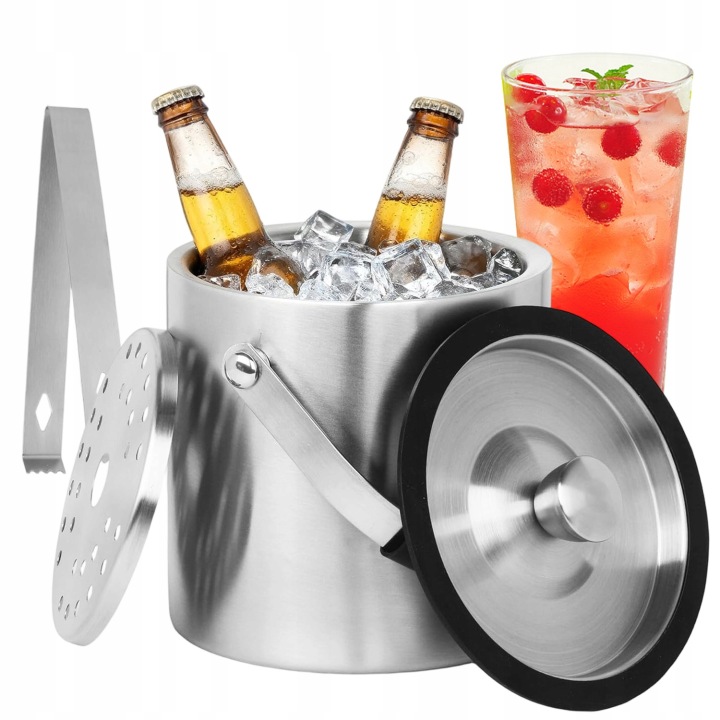Kbelík Na Ledové Kostky Nádoba Na Led 1,6L Cooler Kleště