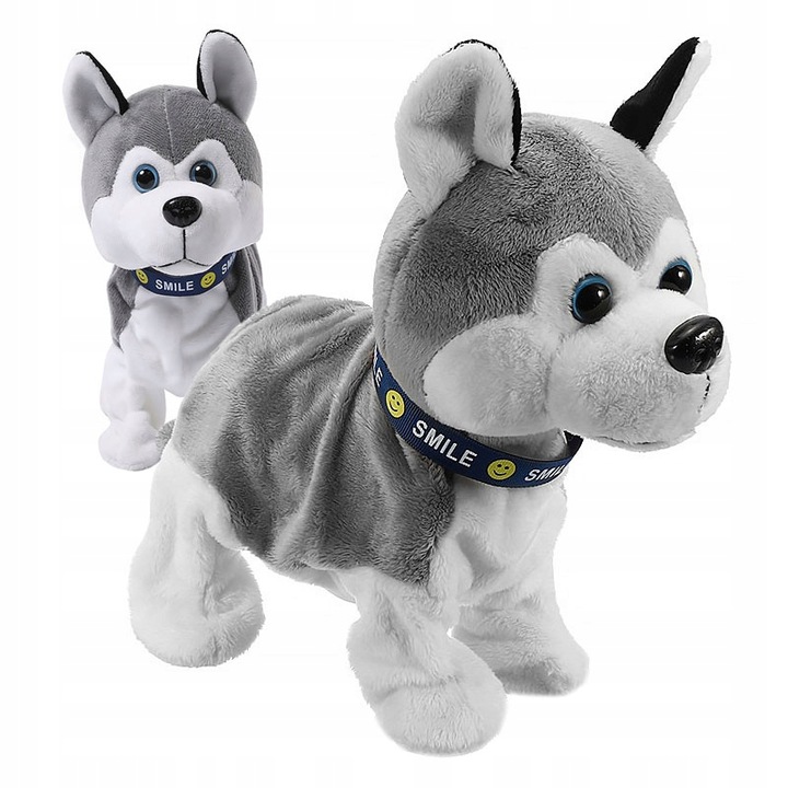 INTERACTIVE DOG HUSKY DOG ROBOT RESPONDS TO THE TOUCH BARK WHIMPERING SITS