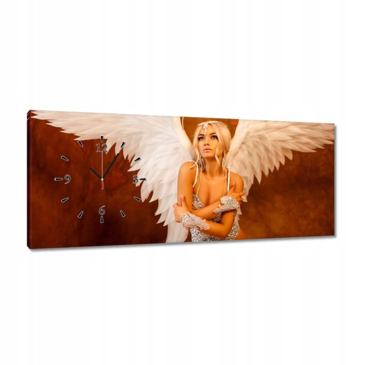 Nástěnné hodiny 100x40 Anděl blond vlasy