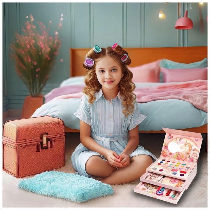 CASE CASKET COSMETICS FOR GIRLS UNICORN MIRROR SHADOWS Brand click4TOYS