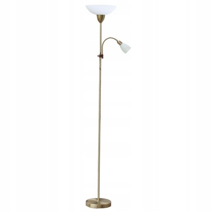Podlahová lampa Diana hnědá klasická vedle křesla v obývacím pokoji Rabalux
