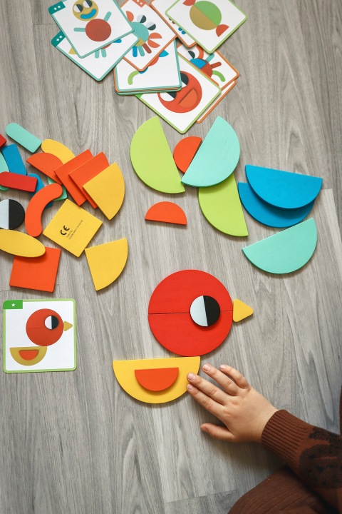 PUZZLE MONTESSORI DREWNIANA UKŁADANKA LOGICZNA Materiał drewno