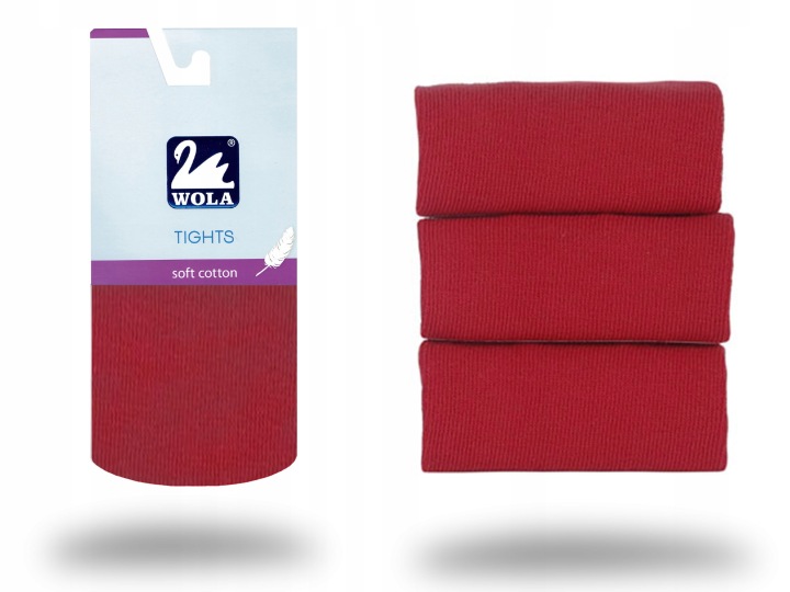 WOLA колготки гладкі бавовна 104/110 CHERRY