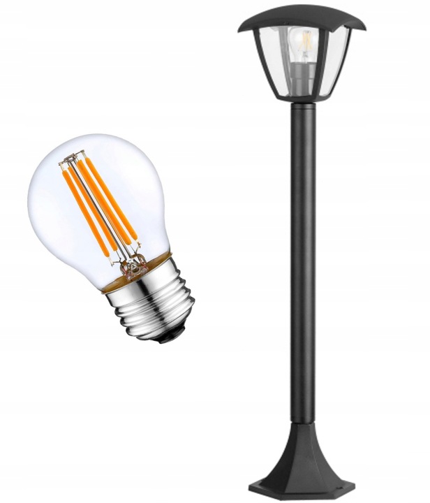 Venkovní Stojací Zahradní Lampa Sloupek Černá Led