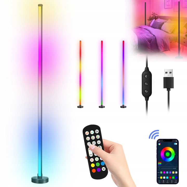 Stojací Lampa Rgb 120 CM Je Vhodná Pro Výzdobu Večírků