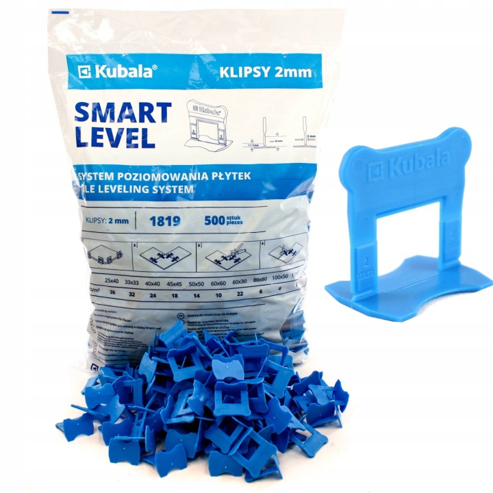 Kubala 1819 Smart Level Klipy Pro Vyrovnávání Dlaždic 2MM 500 Kusů